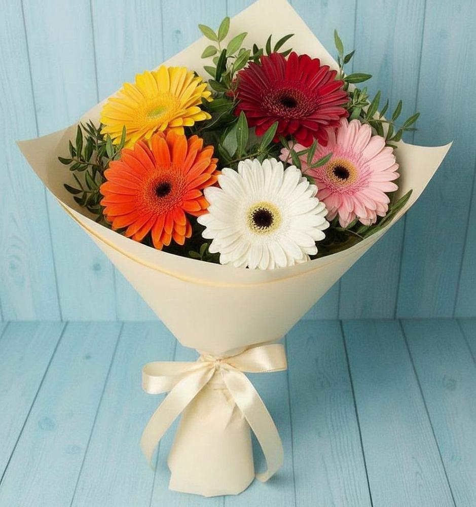 Букет цветов из: Герберы в Экажево