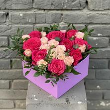 Цветочная композиция из Розы в коробке в Экажево