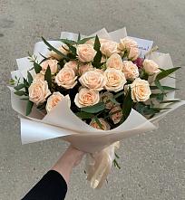 Букет Кремовые розы Латте в Экажево