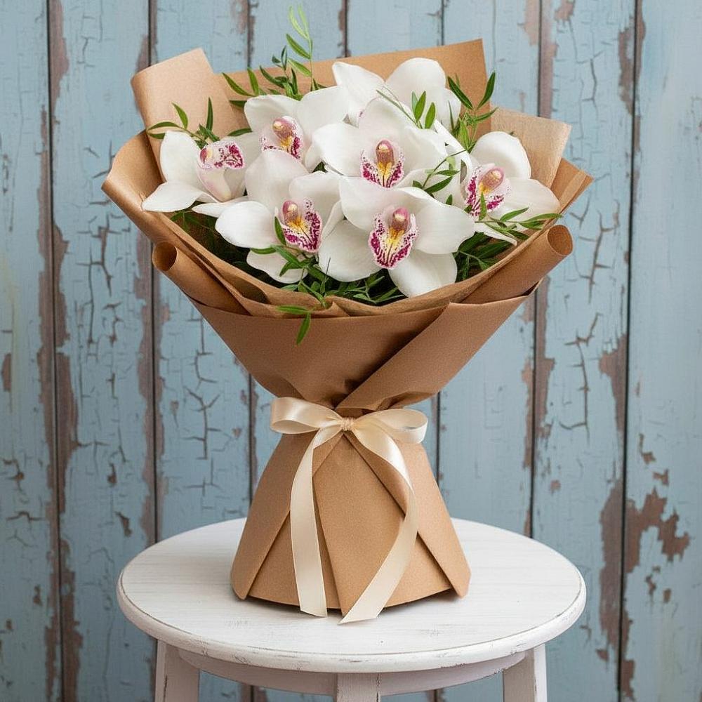 Букет цветов из: Орхидеи и Розы в Экажево