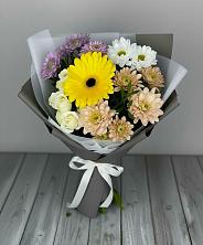 Букет цветов из:  Розы, Герберы и Хризантемы в Экажево