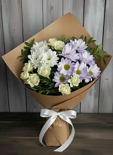 Букет цветов из:  Хризантемы и Розы в Экажево