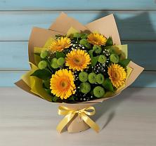 Букет цветов из:  Герберы и Хризантемы в Экажево