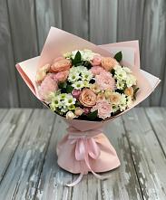 Букет цветов из:  Гвоздики, Розы и Хризантемы в Экажево