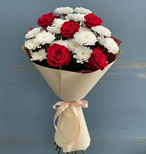 Букет цветов из:  Розы и Хризантемы в Экажево