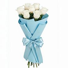 Букет 7 белых роз Проуд в Экажево