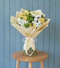 Букет цветов из:  Хризантемы и Розы в Экажево