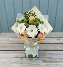 Букет цветов из:  Герберы, Розы и Хризантемы #REPLACE_PRED# Экажево