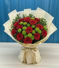 Букет цветов из:  Розы и Хризантемы в Экажево