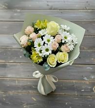 Букет цветов из:  Альстромерии, Розы и Хризантемы #REPLACE_PRED# Экажево